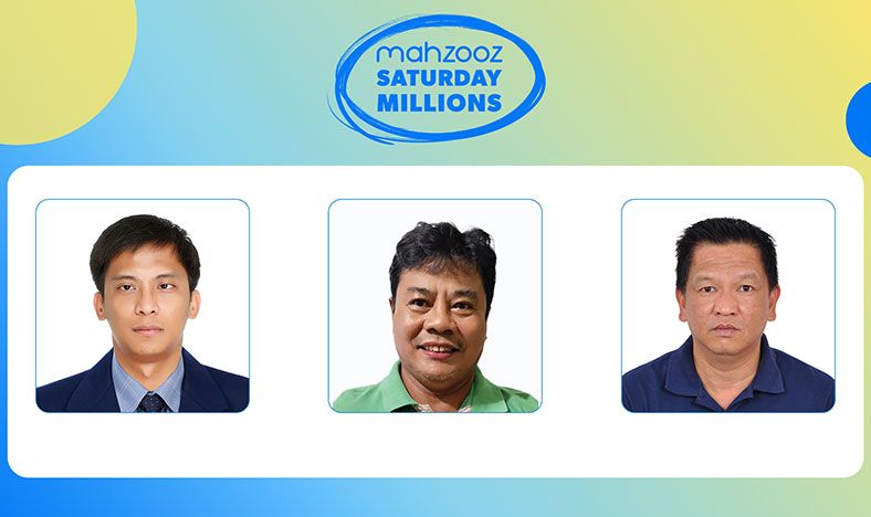 ثلاثة فلبينيين يفوزون بـ 300 ألف درهم في سحوبات "محظوظ سبت الملايين" رقم 160